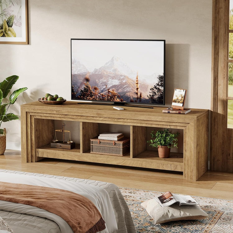 63" TV Stand, Farmhouse Entertainment Center Media Console for TVs Up to 75 Inches