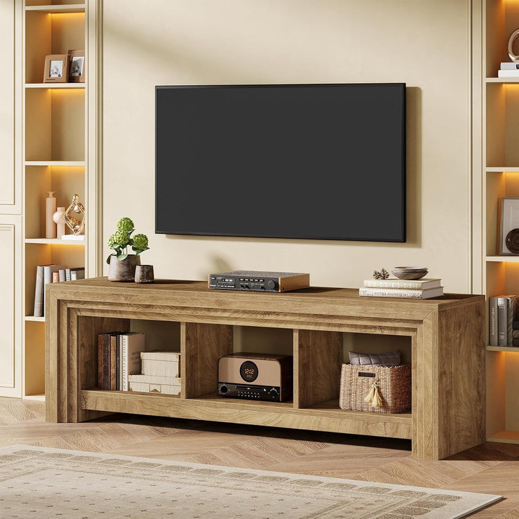 63" TV Stand, Farmhouse Entertainment Center Media Console for TVs Up to 75 Inches