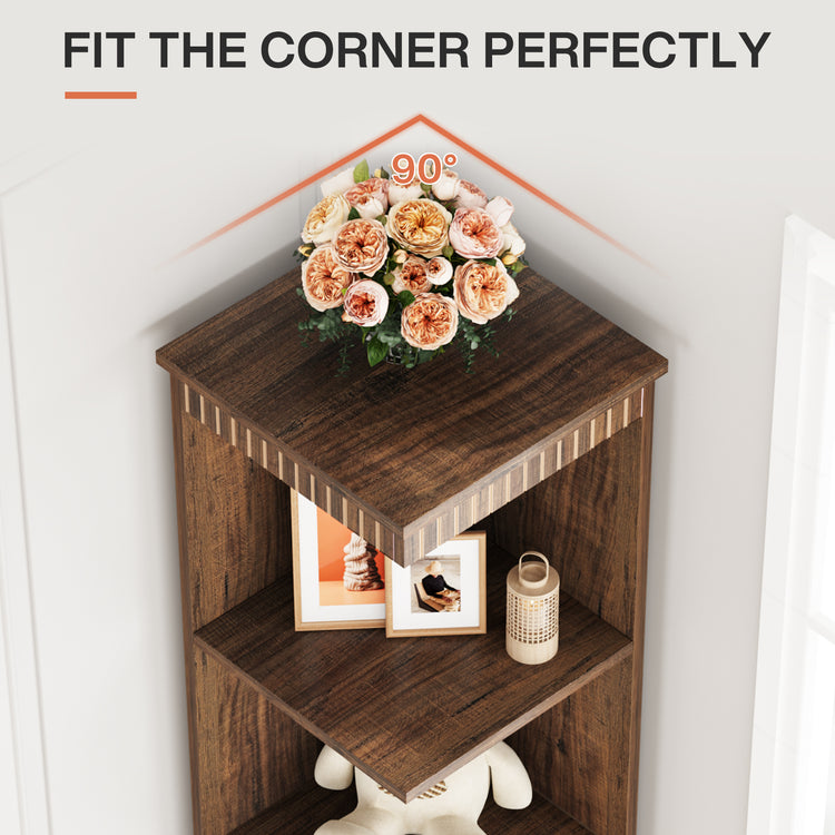 Corner Bookcase Storage Rack