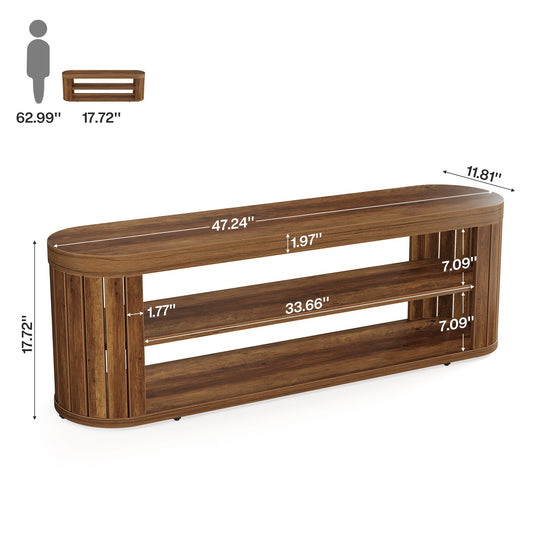 47.2" TV Stand for TVs up to 55", Entertainment Center with 2-Tier Open Storage