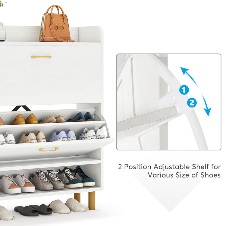 Shoe Cabinet with Flip Doors
