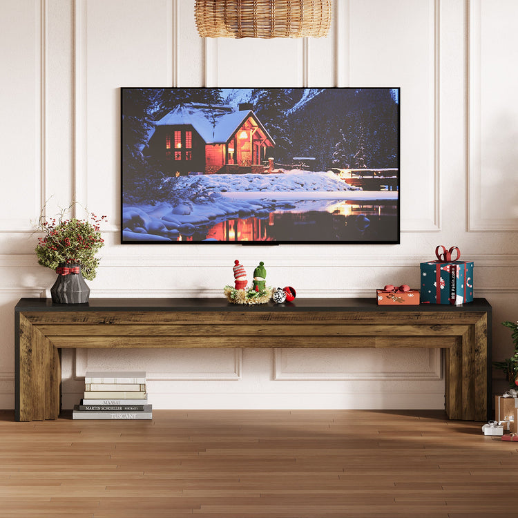 70.9" TV Stand, Wooden Entertainment Center Console for 75-Inch TVs