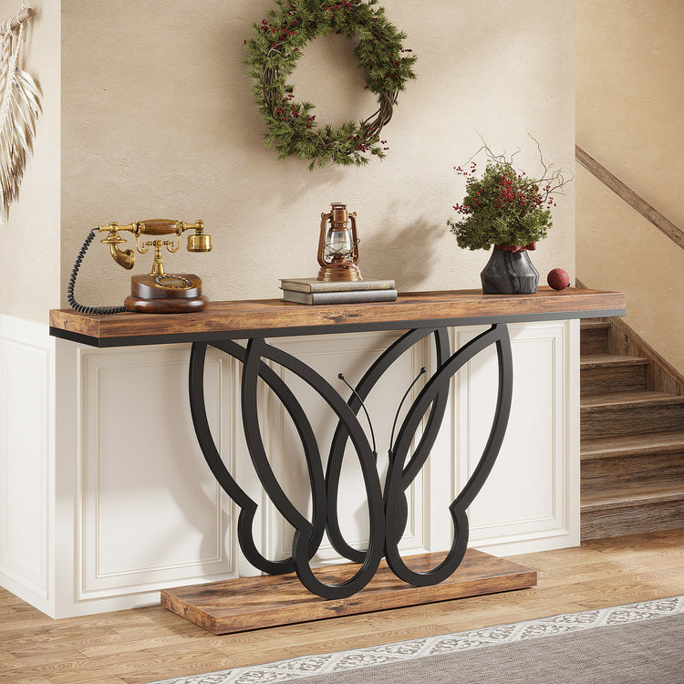 Sofa Table with Butterfly Metal Frame