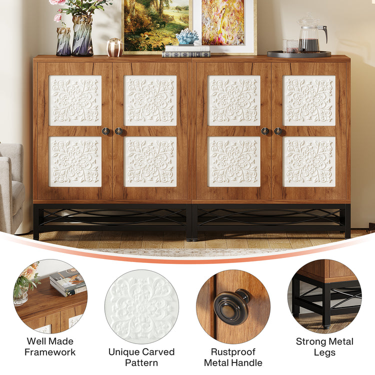 Carved Sideboard Buffet Cabinet