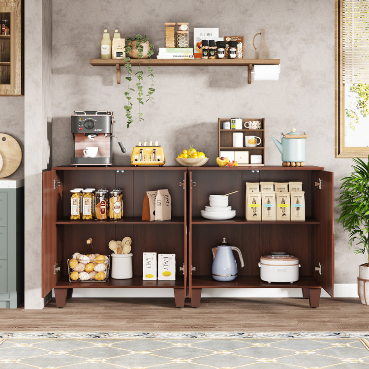 Credenza Cabinet with Solid Wood Legs