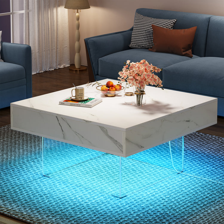 Modern Faux Marble Wood Center Table