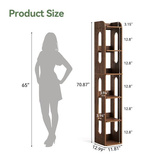 70.8" Tall Shoe Rack, 6-Tier Solid Wood Freestanding Shoe Organizer