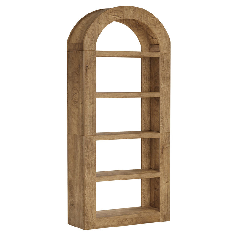 70.9" Bookshelf, 5-Tier Arched Bookcase Display Shelves Organizer
