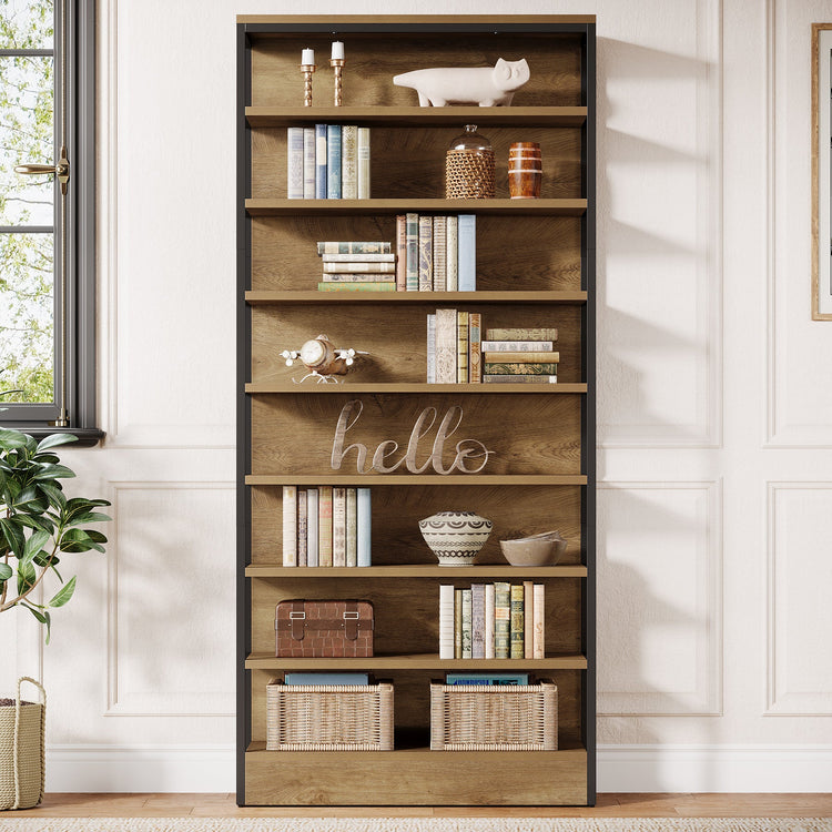 71" Bookshelf, 8-Tier Etagere Bookcase with Open Storage Organizer Shelving