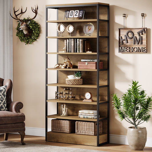 71" Bookshelf, 8-Tier Etagere Bookcase with Open Storage Organizer Shelving
