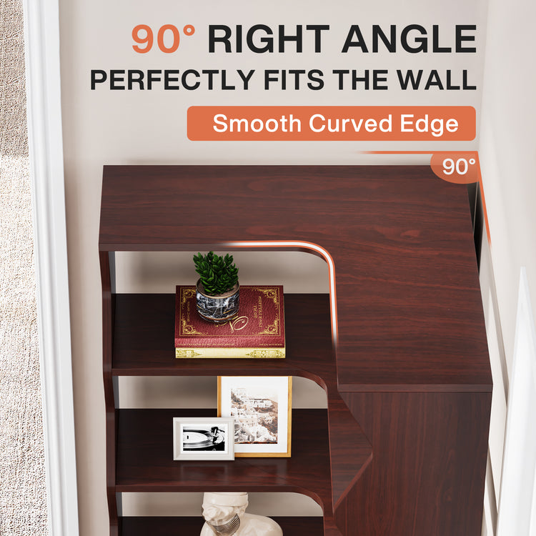 L-Shaped Bookcase Display Rack