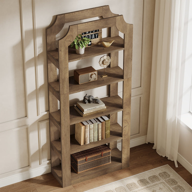 5-Tier Bookshelf, 70.9" Freestanding Bookcase with Open Storage Shelves