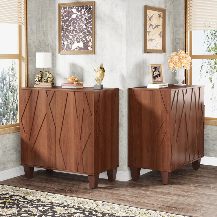 Credenza Cabinet with Solid Wood Legs