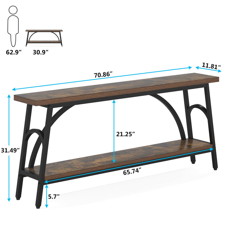 Brown Narrow Console Table