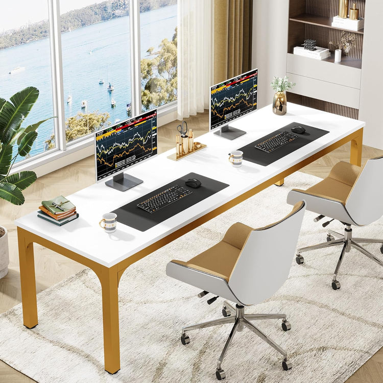 78.7" Extra Long Computer Desk, Rectangle Executive Desk Conference Table