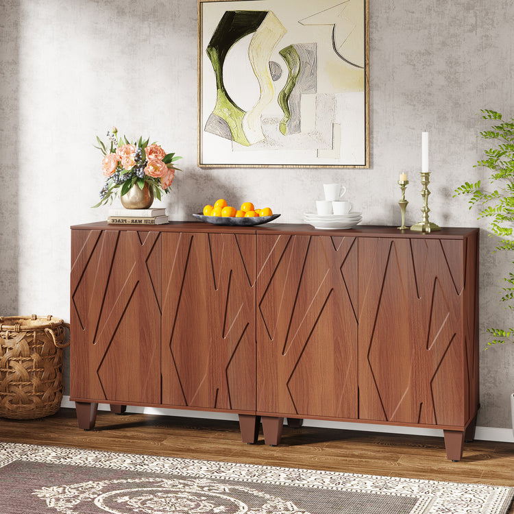 Credenza Cabinet with Solid Wood Legs