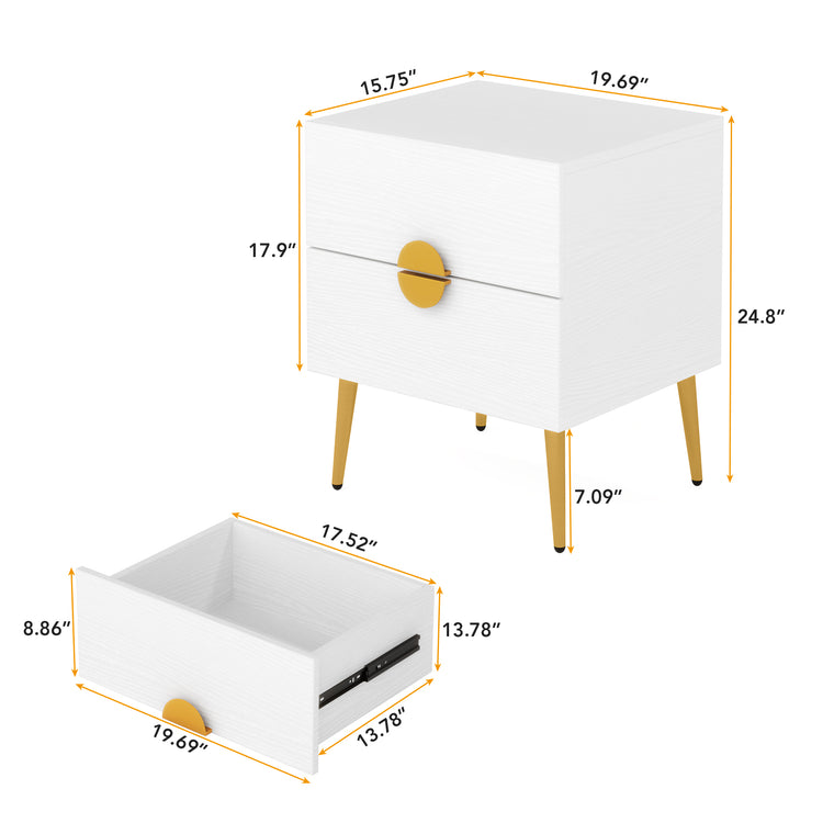 2 Drawers Nightstand