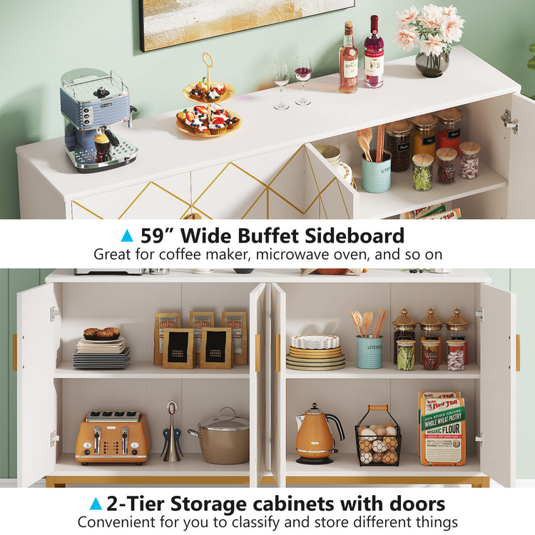Gold Buffet Cabinet