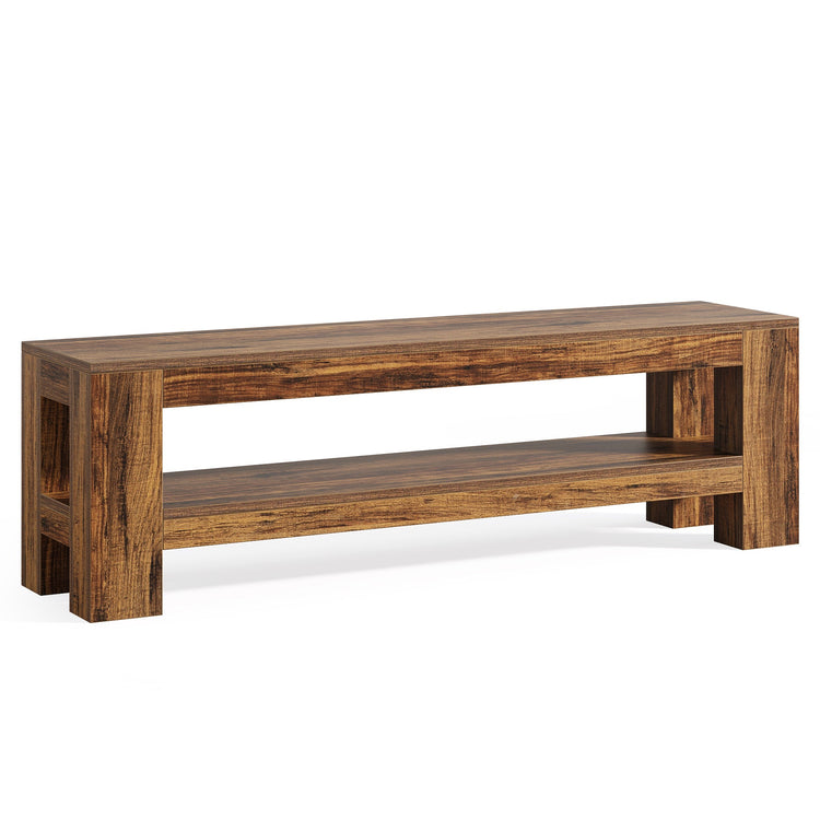 59" Entryway Bench, Farmhouse Indoor Console Shoe Bench End of Bed Table