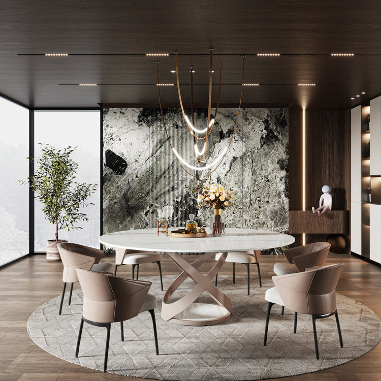 59" Sintered Stone Round Dining Table