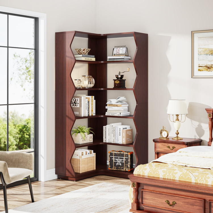 L-Shaped Bookcase Display Rack