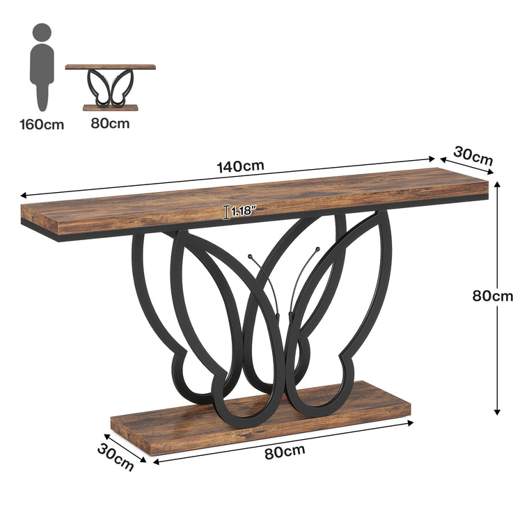 Sofa Table with Butterfly Metal Frame