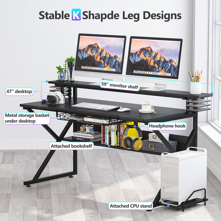 K shape Gaming Desk
