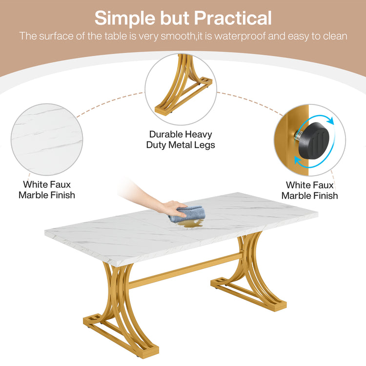 Marble Top Modern Dining Table
