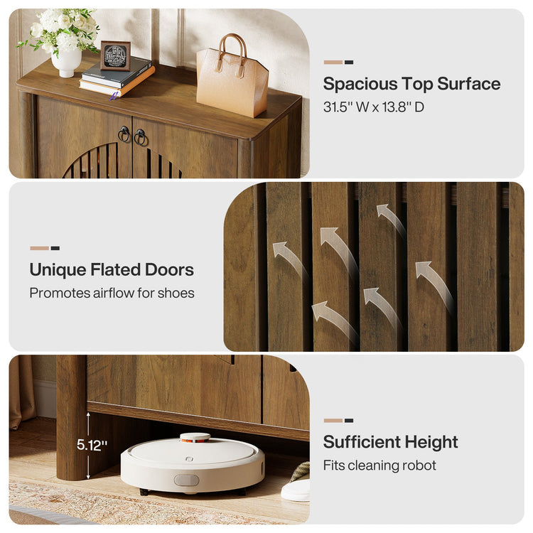 5-Tier Shoe Cabinet with Doors, Shoe Storage Organizer with Removable Shelf