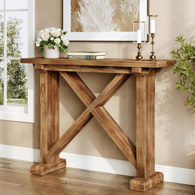 41.3" Console Table, Farmhouse Wood Entryway Table Sofa Table
