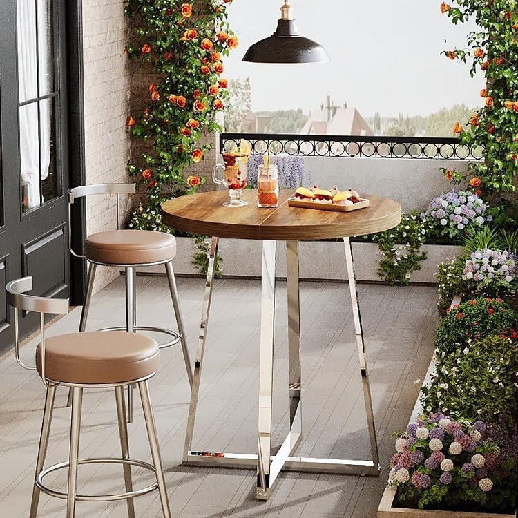 40" Round Bar Table, High Top Cocktail Table Bistro Pub Table