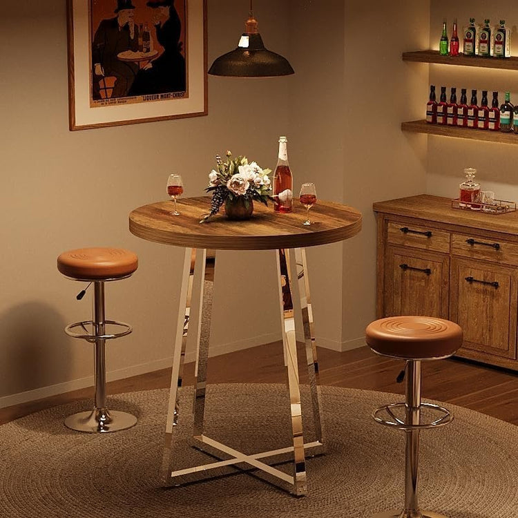 40" Round Bar Table, High Top Cocktail Table Bistro Pub Table
