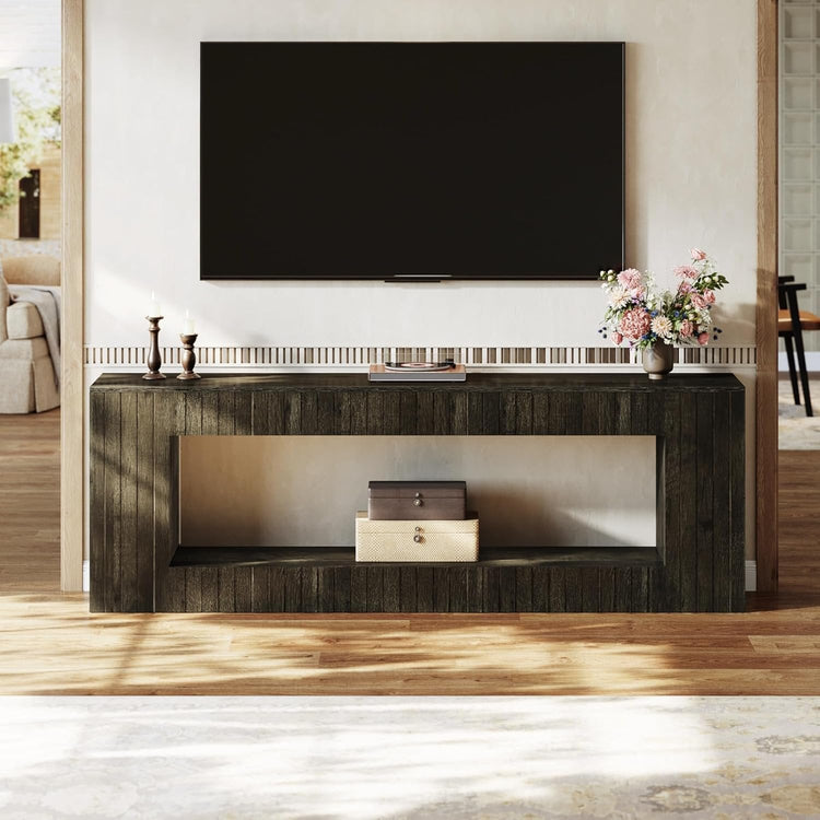 63" Modern TV Stand, 2-Tier Entertainment Center with Storage for 65/75-Inch TVs