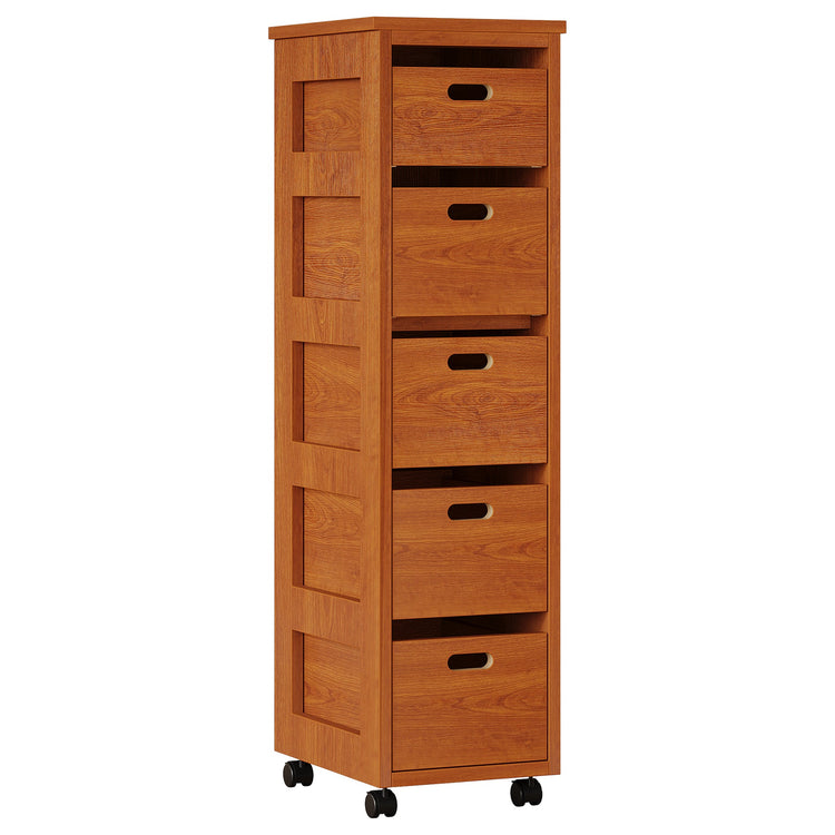 Slim Storage Cabinet, Tall Organizer Tower Vertical Tower Unit with Wheels