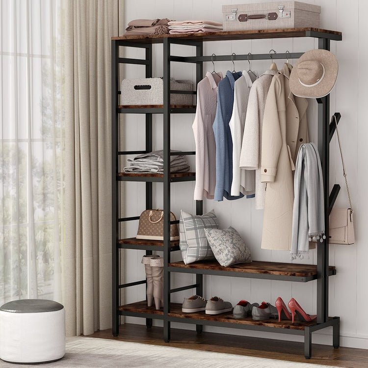 Freestanding Closet Organizer, Heavy Duty Clothes Shelf Tribesigns