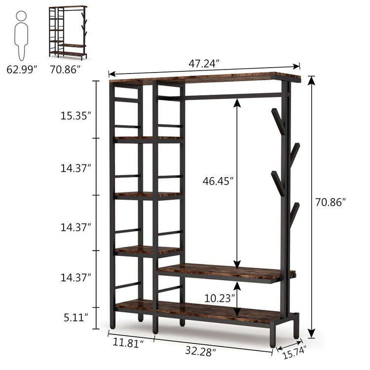Freestanding Closet Organizer, Heavy Duty Clothes Shelf Tribesigns