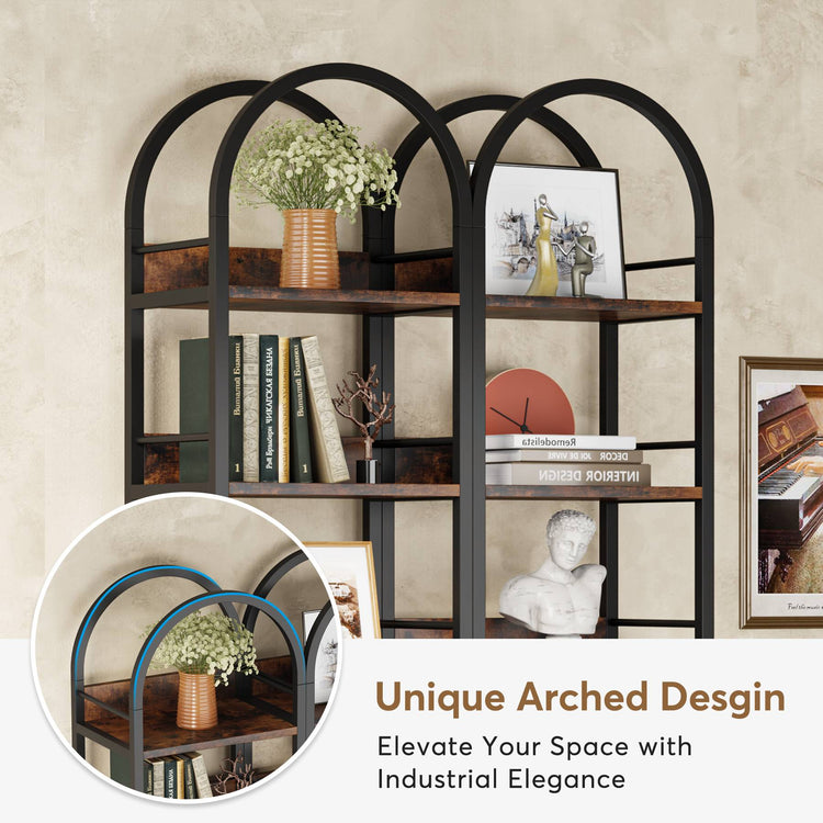 Tribesigns Bookshelf, 6-Tier Open Bookcase 78.7" Arched Display Shelf Tribesigns