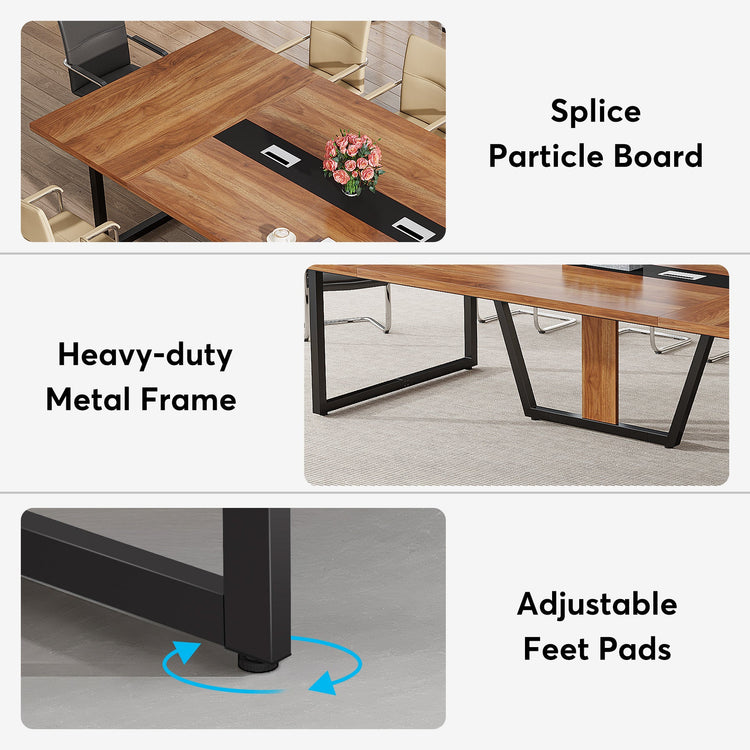 8FT Conference Table, 94.49" Large Meeting Table for 10 People Tribesigns