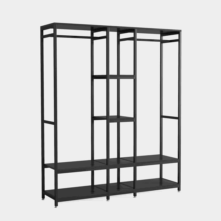 Freestanding Closet Organizer, Double Rod Clothes Rack Tribesigns