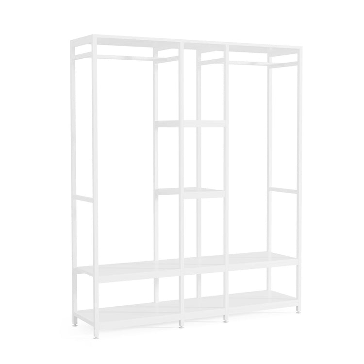 Freestanding Closet Organizer, Double Rod Clothes Rack Tribesigns