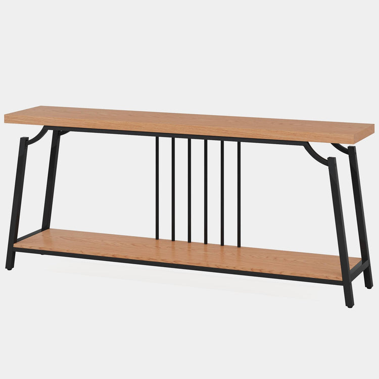 Console Table, 70.9" Natural Industrial Entry Sofa Table Behind Couch Tribesigns