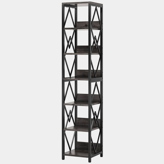 Tribesigns Bookshelf, 75" Tall Narrow Bookcase Open Storage Display Rack Tribesigns