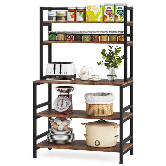 Kitchen Baker's Rack, 5-Tier Freestanding Kitchen Utility Storage Shelf Tribesigns