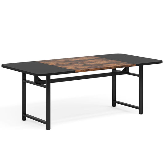 70.8" Dining Table, Industrial Rectangle Kitchen Table for 6-8 People Tribesigns