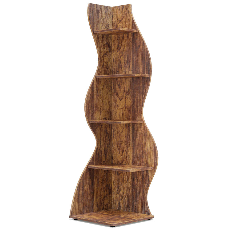 Tribesigns Corner Shelf, Modern 5-Tier Wall Corner Bookshelf Bookcase Tribesigns