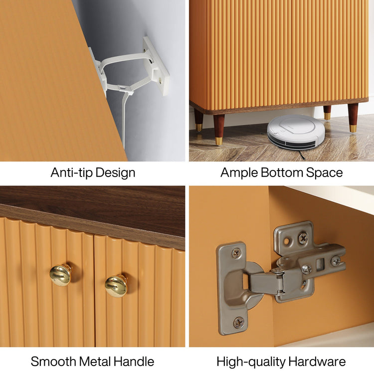 24-Pair Wood Shoe Cabinet with Doors & Adjustable Shelves Tribesigns