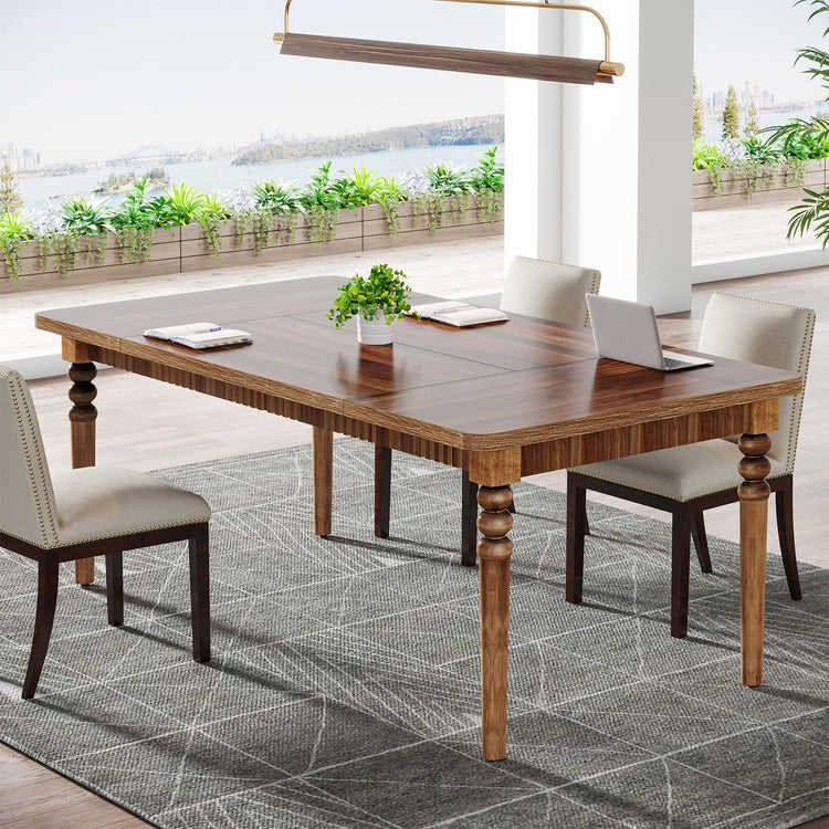 62.2" Executive Desk, Farmhouse Computer Desk with Solid Wood Turned Legs Tribesigns
