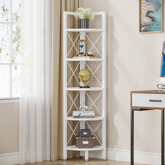 Tribesigns Corner Shelf, 5 Tier Corner Bookshelf and Bookcase Tribesigns