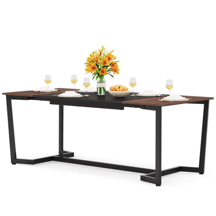 71" Dining Table, Rectangular Kitchen Table Dining Room Table for 6 People Tribesigns