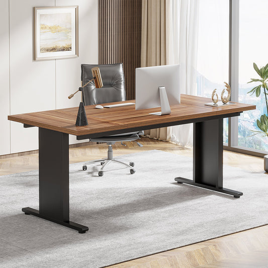 6FT Conference Table, 62.99” Rectangular Meeting Table Boardroom Desk Tribesigns